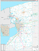 Buffalo-Cheektowaga-Niagara Falls Wall Map Premium Style